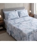 Completo letto in percalle di cotone marmorizzato Enrico Coveri marble