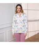 Pigiama donna a fantasia scollo serafino Irge IRI2459