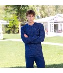 Pigiama uomo Irge collo serafino uomo 100% cotone IRL2524