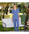 Pigiama donna 100% cotone serafino e pizzo IRL2548