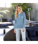 Pigiama donna stampa floreale caldo cotone Irge MII2501