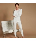 Pigiama donna caldo cotone pizzo Lunatica 52114