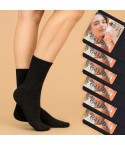 Calze donna altezza midi Meritex caldo cotone nero 6 paia 110