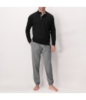 Pigiama Uomo in caldo cotone maglia a collo alto e pantalone a fantasia Perofil VPRT92974 