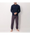 Pigiama Uomo in caldo cotone pantalone a righe spigate Perofil VPRT92975