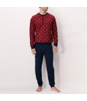 Pigiama uomo caldo cotone scollo a serafino Perofil VPRT92989