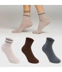 Calzini Corti Donna in caldo cotone taglio vivo Set da 3 pezzi Pompea CZ Lara