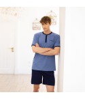 Pigiama uomo scollo serafino 100% cotone Irge IRC2535/CUC146