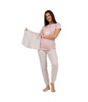 Pigiama donna 3 pezzi lungo + corto cotone Irge TD45