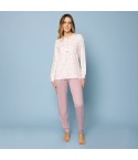 Pigiama Donna Interlock scollo a serafino maglia a fantasia Irge IRI 2156