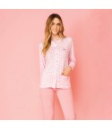 Pigiama donna aperto Irge IRL1984 100% cotone cuori