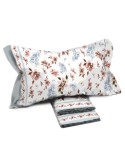 Completo letto Pompea Isotta lenzuola sopra sotto con angoli federa azzurro