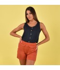 Pigiama donna Jadea 3142 corto estivo cotone blu