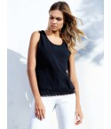 Canotta jadea 4950 sottogiacca moda con merletto nero