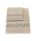 Vingi set asciugamani viso + ospite cotone Joanna beige