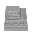 Vingi set asciugamani viso + ospite cotone Joanna grigio