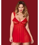 Sexy babydoll + perizoma 863-BAB-3 con volant e pizzo