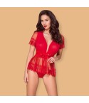 Vestaglia corta Obsessive 876-pei-3 rossa sexy