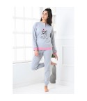 Pigiama donna Biancaluna D3007 caldo cotone grigio