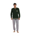 Pigiama uomo in caldo cotone scollo a serafino e taschino con logo Kappa KMW24612