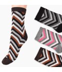 Calze donna Leon d'oro Kris 438 moda fantasia zig zag varB 3 paia
