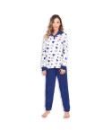 Pigiama donna coral caldissimo morbido Kappa 21703 panna
