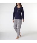 Pigiama Donna maglia aperta in caldo cotone Lovable L0DO4