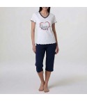 Pigiama donna estivo pinocchietto cotone Lovable L0EQK