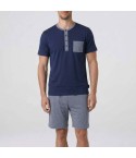 Pigiama uomo scollo serafino cotone Lovable L0EQT