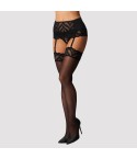 Calze sexy con balza in pizzo floreale-geometrico Obsessive Lecille
