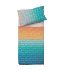 Completo letto Pompea Lettere lenzuola sopra sotto con angoli federa multicolore