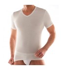 Maglia intima uomo scollo a V Liabel mezza manica lana e cotone 