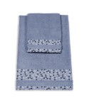 Vingi set asciugamani viso + ospite cotone Liriana azzurro
