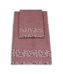 Vingi set asciugamani viso + ospite cotone Liriana bordeaux
