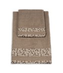 Vingi set asciugamani viso + ospite cotone Liriana tortora