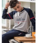 Pigiama da bambino Lotto lp007 in cotone estivo grigio