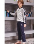 Pigiama bambino tuta Lotto lp9008 caldo cotone grigio
