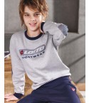 Pigiama bambino tuta Lotto lp9009 caldo cotone grigio