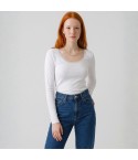 Maglia donna manica lunga pizzo e thermo cotton Ragno DM44A9