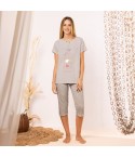 Pigiama donna estivo pantalone capri Irge MIC2303