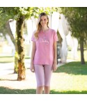 Pigiama donna scollo serafino e pantalone ciclista Irge MIC2596/CDMC232