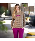 Pigiama donna leopardato caldo cotone Irge MII2436