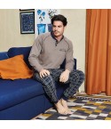 Pigiama uomo in caldo cotone con pantalone a fantasia Navigare 141712