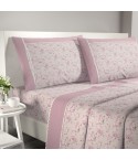 Lenzuola letto fantasia fiorata con smerlo Irge Praga Nova