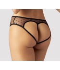 Slip vita alta a pois cavallo aperto con laccetti Obsessive Nuites