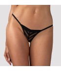 Perizoma a righe in tulle semitrasparente Obsessive Lune Bellis thong