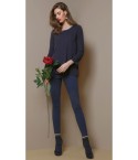 Leggins donna Omsa Private micro gessati blu