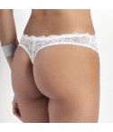 Perizoma Sièlei 1973 in pizzo floreale retro bianco modella