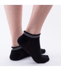 Mini calza donna pierre cardin laminata con perla nero 