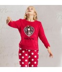 Pigiama bambina invernale Santoro Gorjuss 56618 pile coral a pois